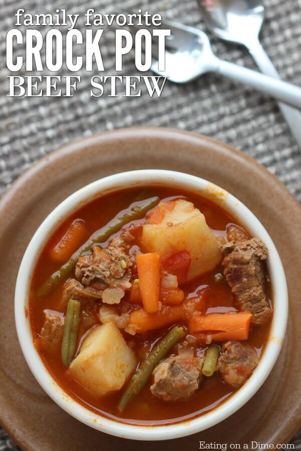 Easy Stew Meat Recipes
 Quick & Easy Crock pot Beef Stew Recipe Eating on a Dime
