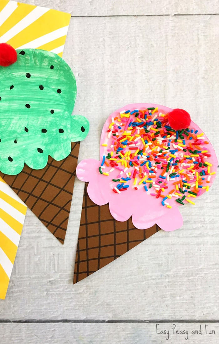 Easy Toddler Crafts
 Paper Plate Ice Cream Craft Summer Craft Idea for Kids