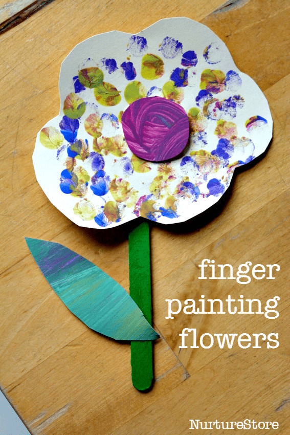 Easy Toddler Crafts
 Finger painting flower craft for toddlers NurtureStore