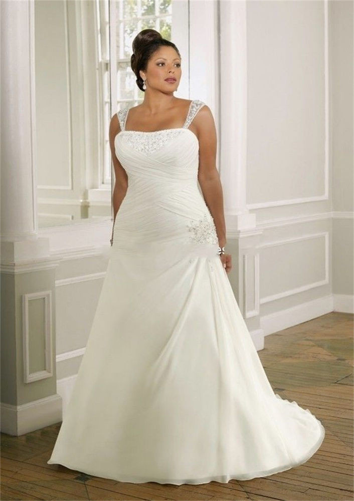 Ebay Wedding Dress
 Plus size New white ivory Wedding dress Bridal Gown custom