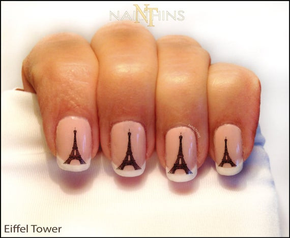 Eiffel Tower Nail Designs
 Eiffel Tower Nail Decal Paris nail art Eiffel nail by