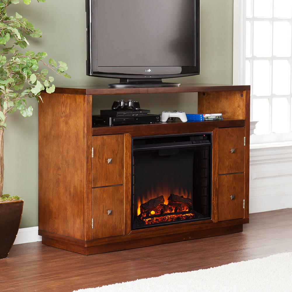 Electric Fireplace Console
 Brentford Electric Fireplace Media Console in Dark Tobacco