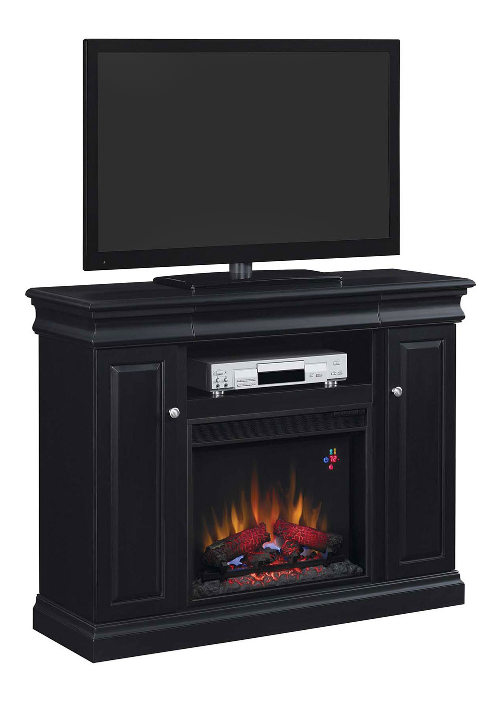 Electric Fireplace Console
 Louie Electric Fireplace Media Console in Black 23MM9643