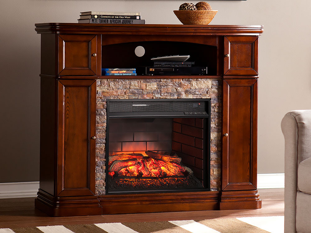 Electric Fireplace Console
 Hillcrest Espresso Infrared Electric Fireplace Media