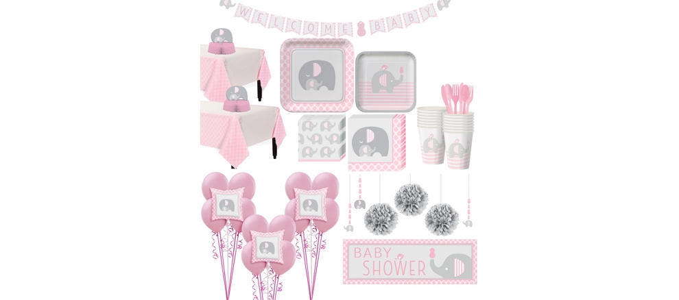 Elephant Baby Shower Invitations Party City
 Pink Baby Elephant Baby Shower Party Supplies Party City