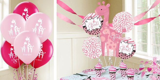 Elephant Baby Shower Invitations Party City
 Pink Wild Safari Baby Shower Balloons Party City $100