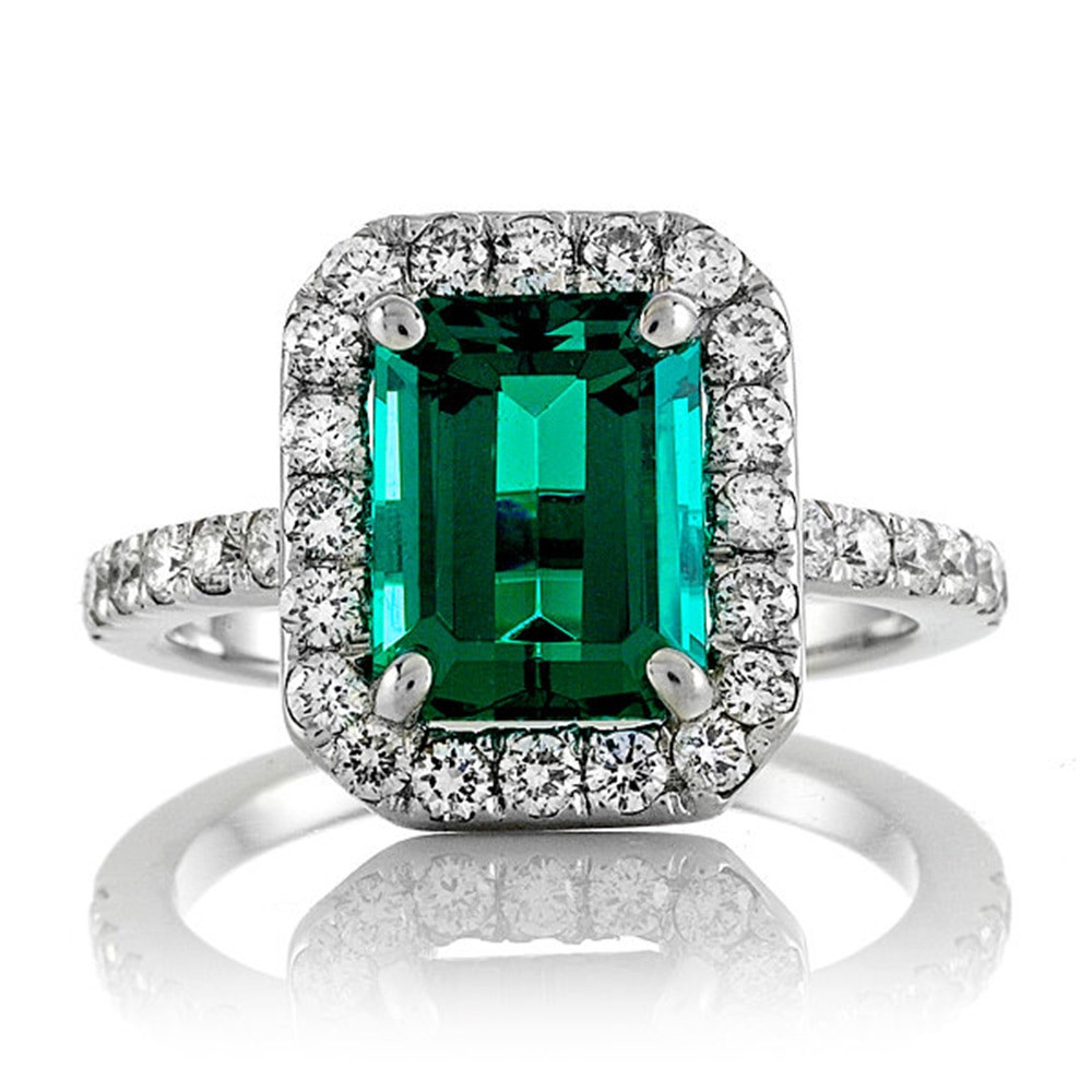 Emerald Cut Wedding Rings
 14k White Gold 2 7ct Carat Emerald Cut Engagement Wedding