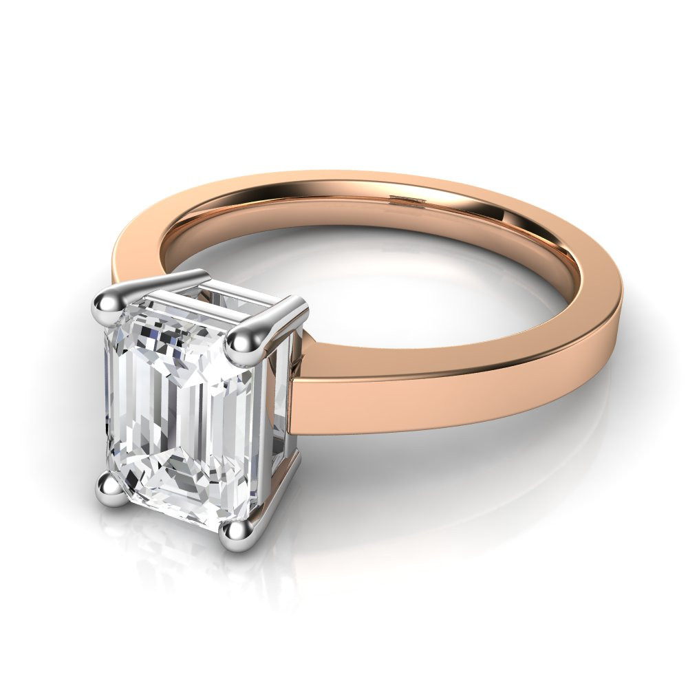 Emerald Cut Wedding Rings
 Novo Emerald Cut Solitaire Diamond Engagement Ring Natalie
