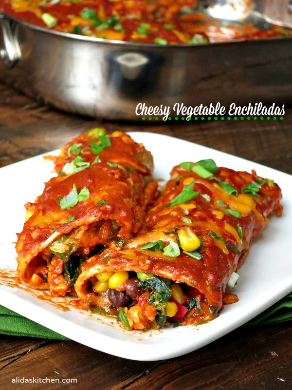 Enchilada Recipes Vegetarian
 Cheesy Ve able Enchiladas SundaySupper Alida s Kitchen