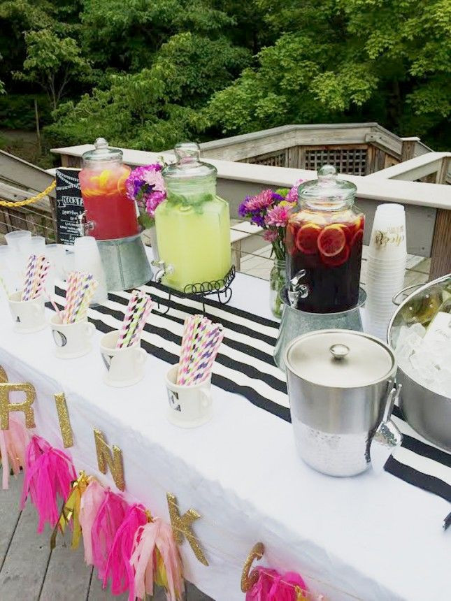 Engagement Dinner Party Ideas
 This drink bar is perfect for a summer engagement party