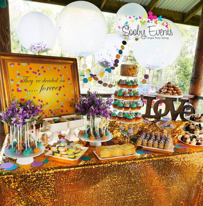 Engagement Dinner Party Ideas
 Kara s Party Ideas Confetti & Glitter Engagement Party