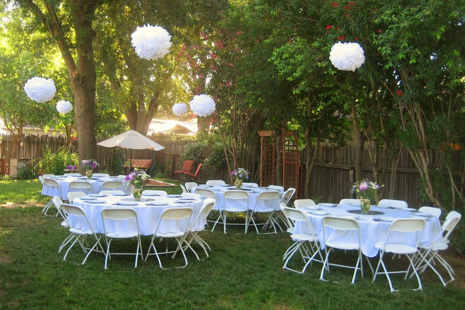 Engagement Party Decorating Ideas On A Budget
 Our Backyard Wedding reception on a tight bud