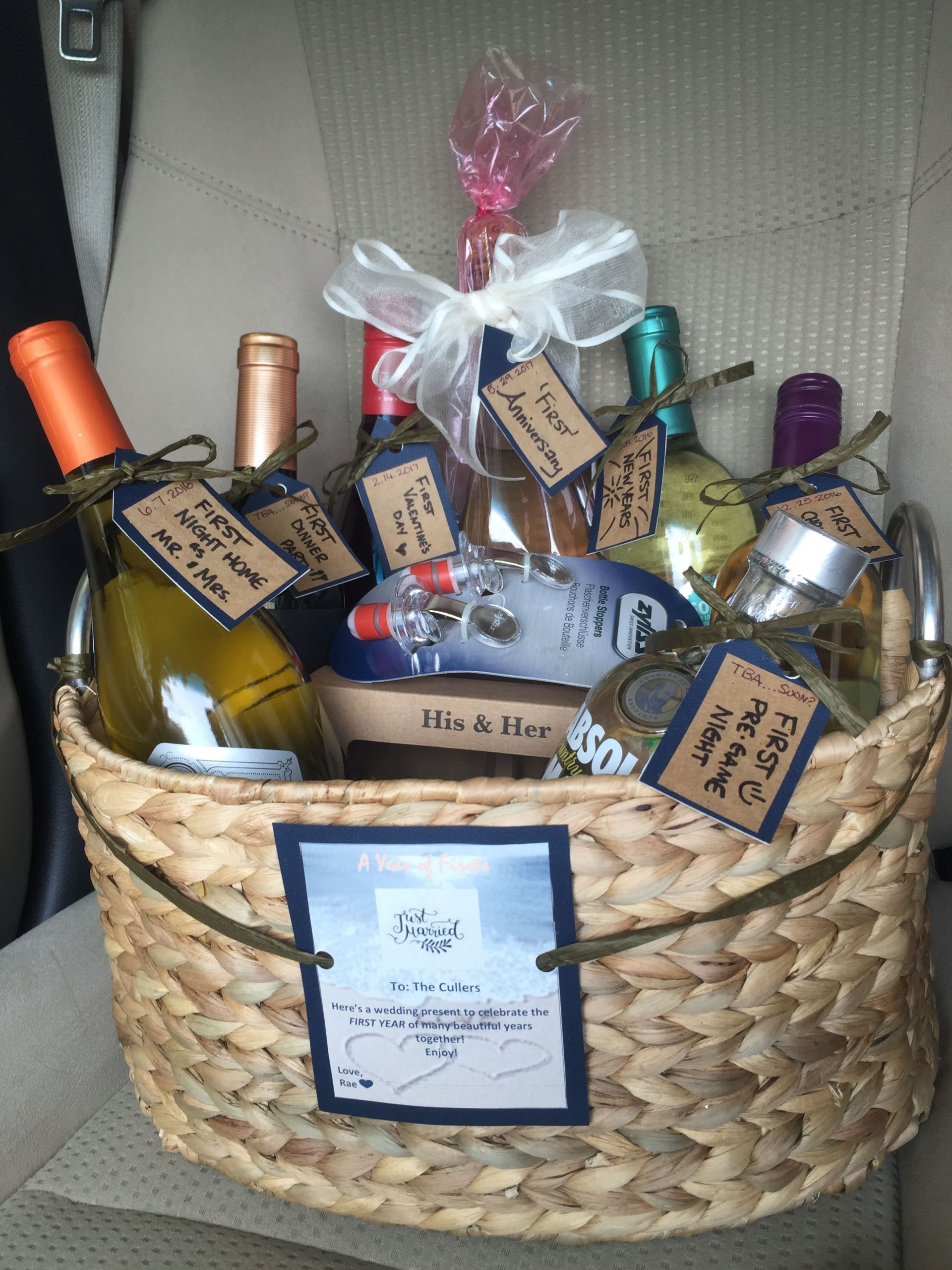 Engagement Party Gift Basket Ideas
 A year of firsts The BEST and easiest wedding present for