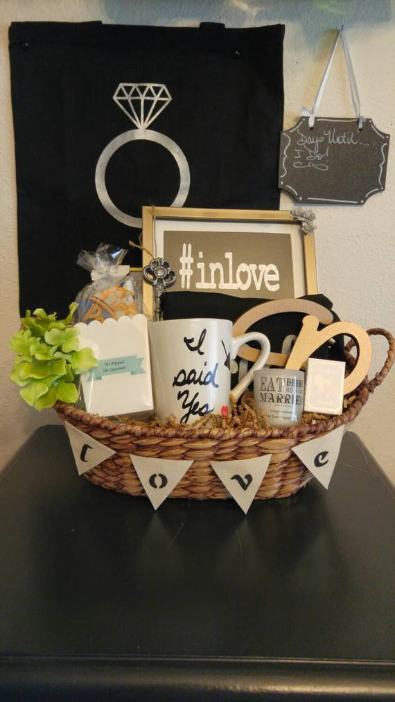 Engagement Party Gift Basket Ideas
 Engagement Gift Basket by NobilityDesign on Etsy