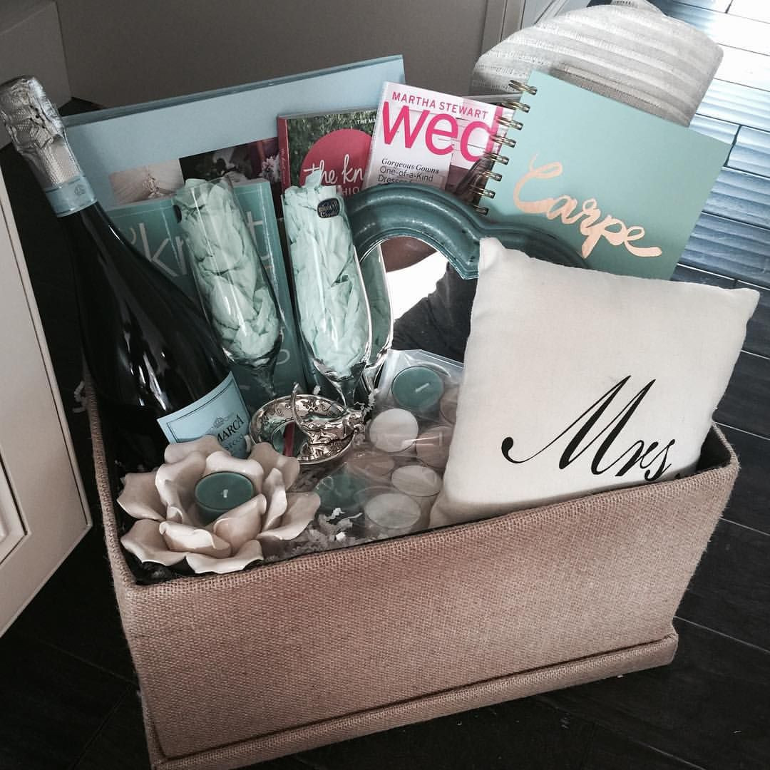 Engagement Party Gift Basket Ideas
 Engagement t basket for my brothers new fiancé The knot