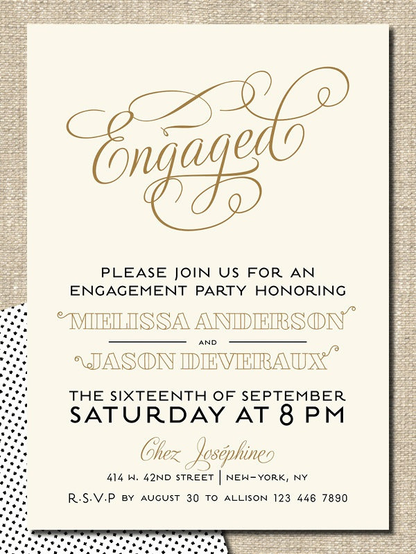 Engagement Party Invitations Ideas
 Wedding Ideas Note Worthy Engagement Party Inspiration