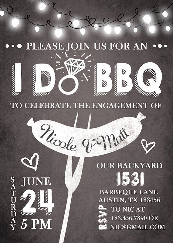 Engagement Party Invitations Ideas
 I do BBQ Engagement Party Invitation by Anietillustration
