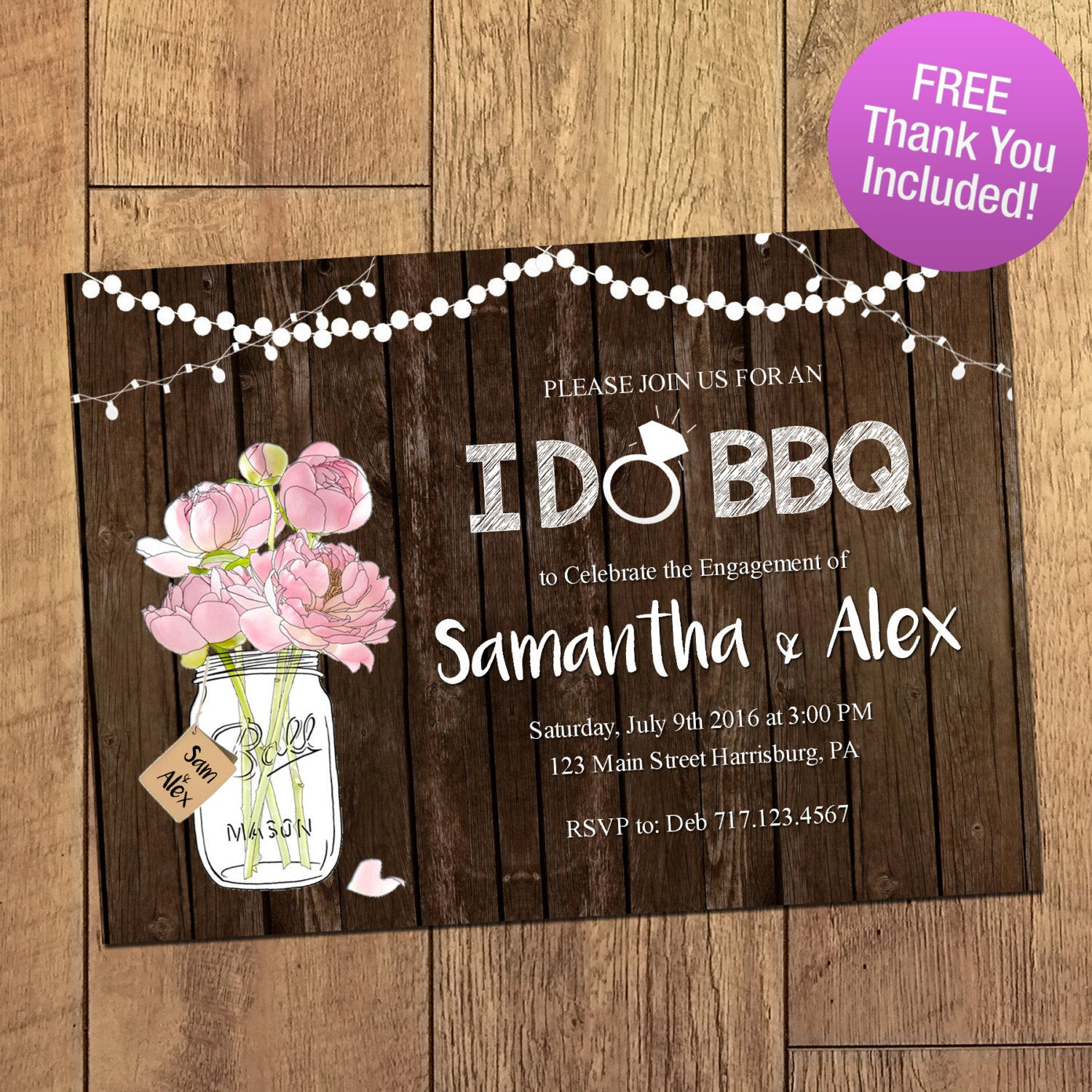 Engagement Party Invitations Ideas
 I DO BBQ Invitation Rustic Mason Jar Engagement Party