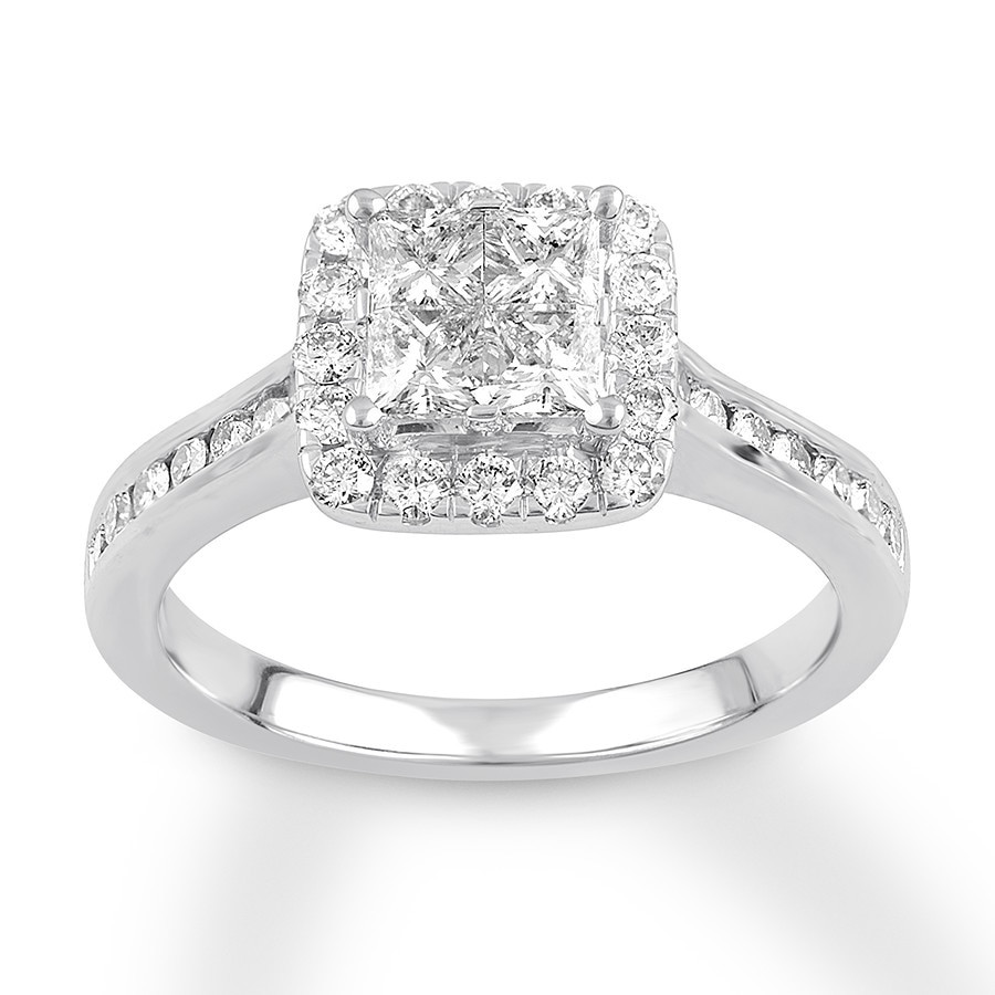 Engagement Ring Princess Cut
 Diamond Engagement Ring 7 8 ct tw Princess cut 14K White