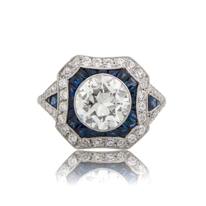 Engagement Rings Diamond And Sapphire
 1 73ct Estate Diamond and Sapphire Engagement Ring