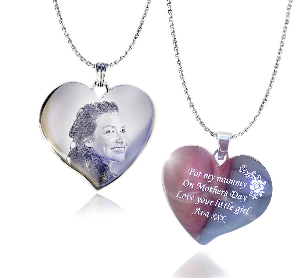 Engraved Mother's Necklace
 Personalised & Text Engraved Heart Necklace