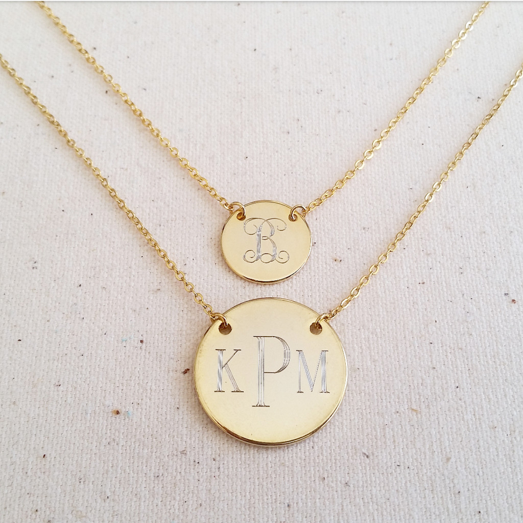 Engraved Mother's Necklace
 Engraved Initial or Monogram Pendant Necklace – Ginger Squared