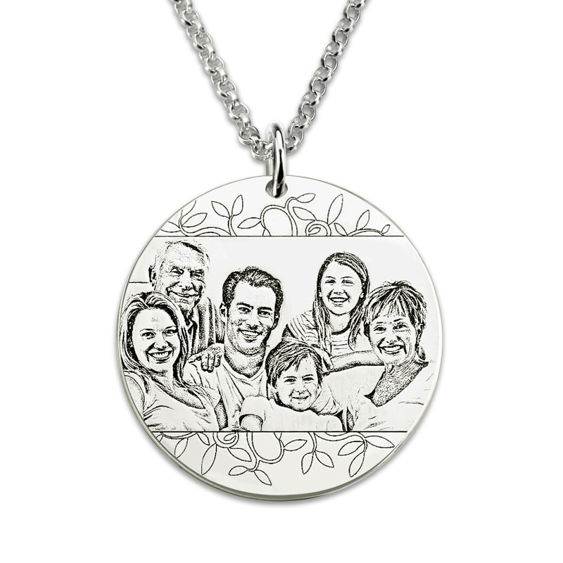 Engraved Mother's Necklace
 Wholesale Family Memories Silver Engraved Necklace