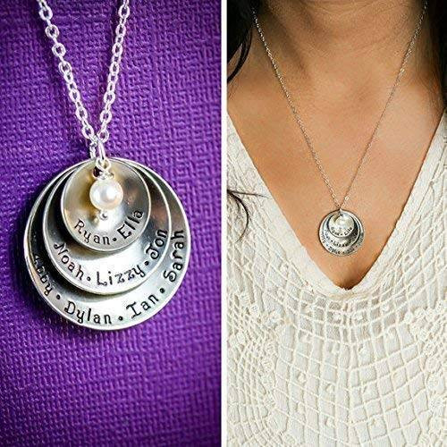 Engraved Mother's Necklace
 Amazon Personalized Grandmother Necklace – DII ABC