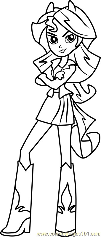 Equestria Girls Sunset Shimmer Coloring Pages
 Sunset Shimmer Human Coloring Page Free My Little Pony