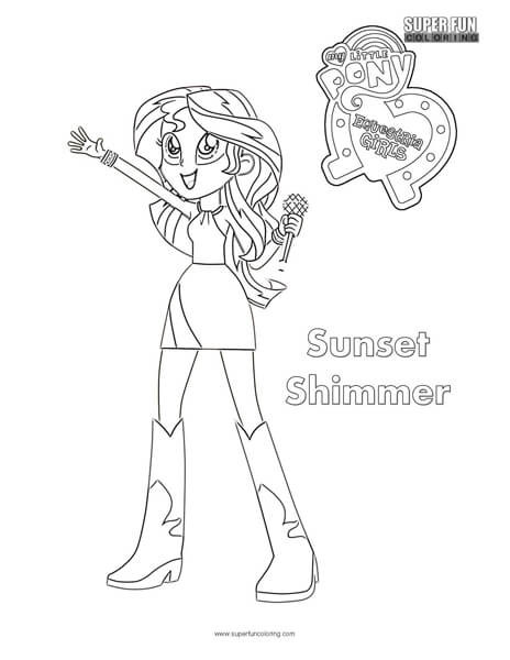 Equestria Girls Sunset Shimmer Coloring Pages
 Sunset Shimmer My Little Pony Coloring Pages Sketch