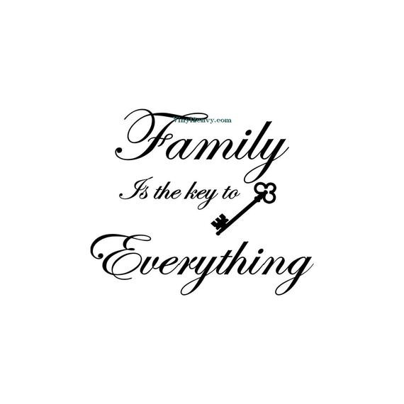 Family Picture Quote
 Family Is The Key To Everything Wall Decal Vinyl Wall