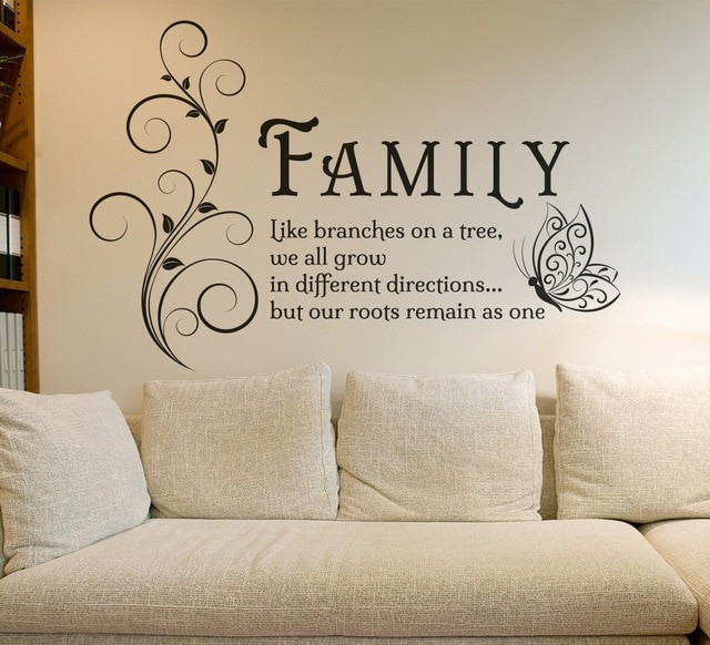 Family Quotes Wall Art
 Family Like Branches Quotes Butterfly Vinyl Wall Art