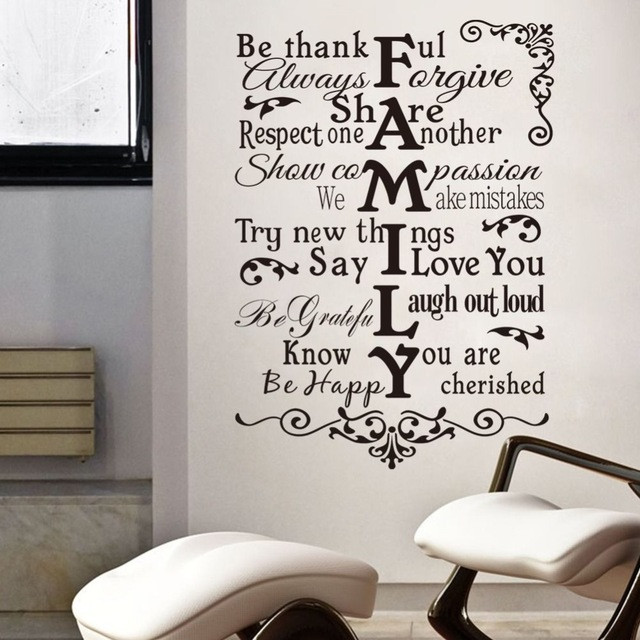 Family Quotes Wall Art
 57X80cm Removable Family Words Quote Wall Sticker Home