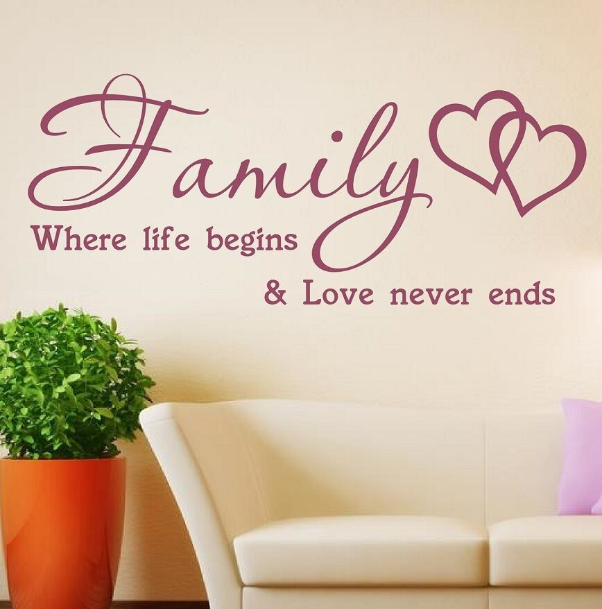 Family Quotes Wall Art
 Wall Art Quote Wall Sticker Family where life begins Vinyl