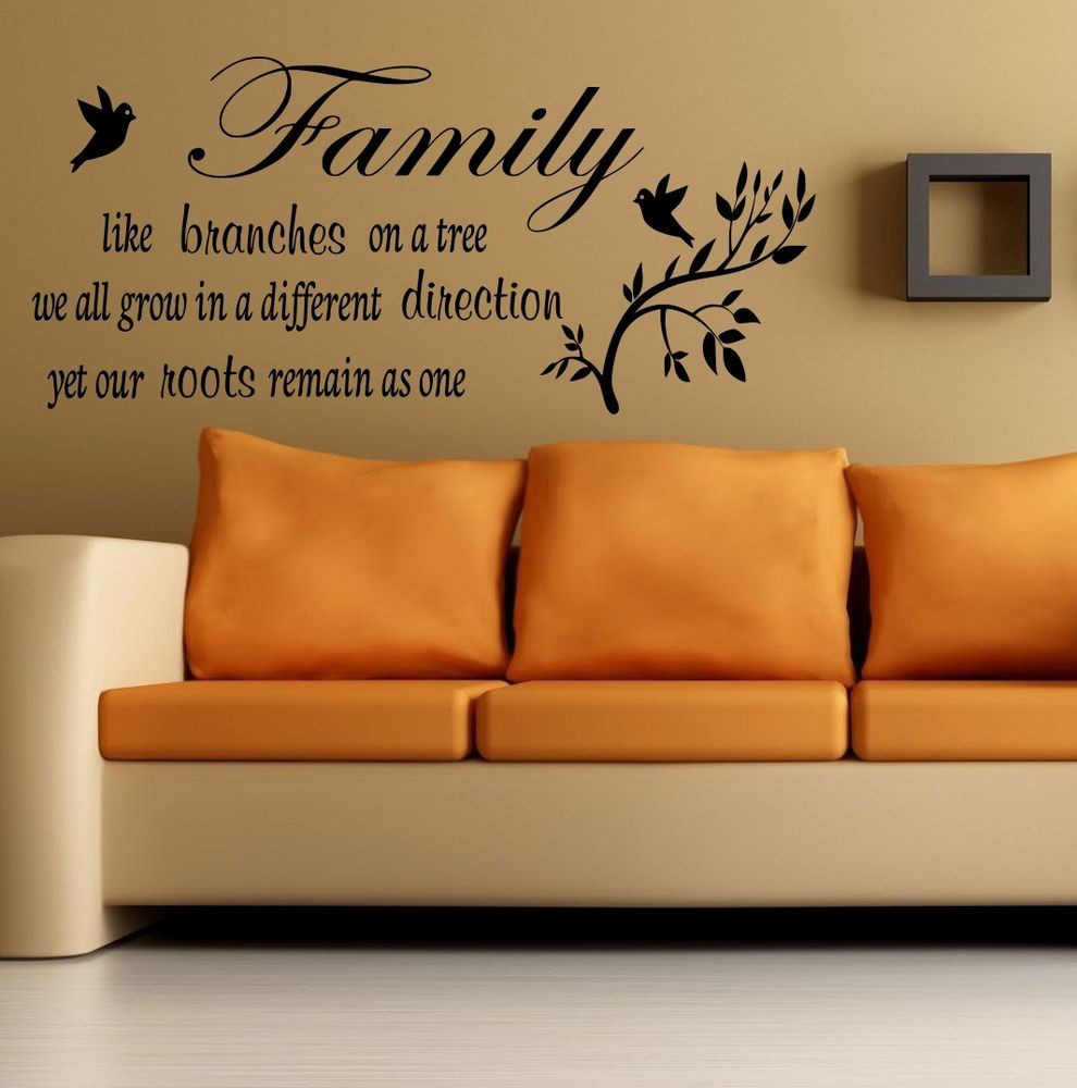 Family Quotes Wall Art
 Wall Quote Family like a branches on a tree Wall Sticker