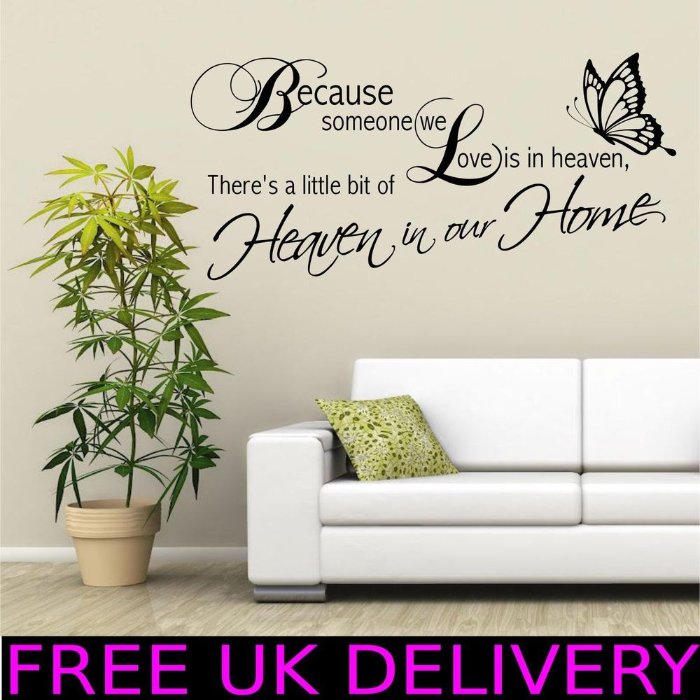 Family Quotes Wall Art
 Heaven Home Family Wall Quotes Wall Art Stickers Decal