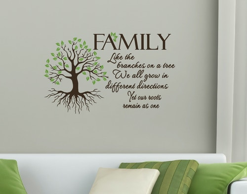 Family Quotes Wall Art
 Family Quote Like Branches on a Tree Wall Art Vinyl Decal