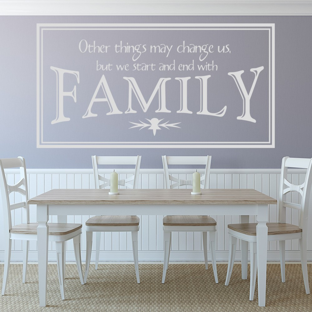 Family Quotes Wall Art
 Other Things Change But We Start And End With Family Wall