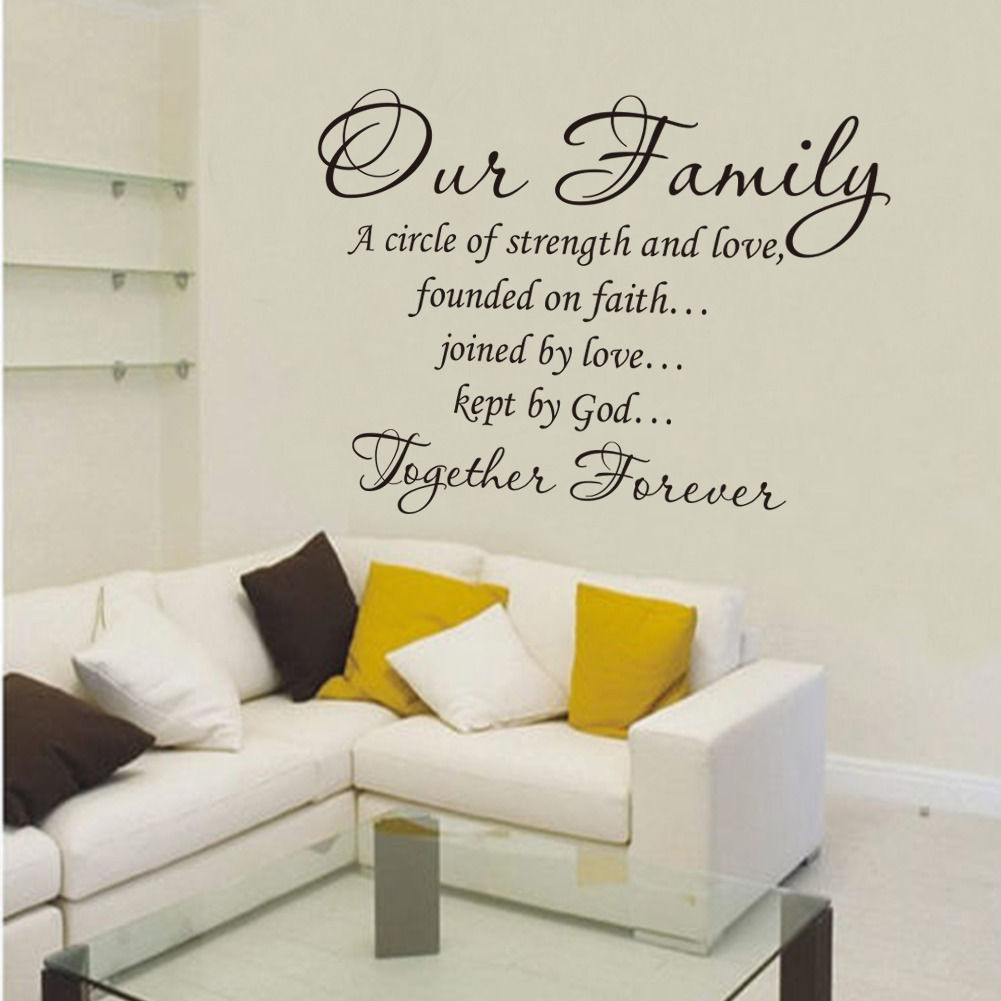 Family Quotes Wall Art
 Our Family To her Forever Vinyl lettering Wall art Words
