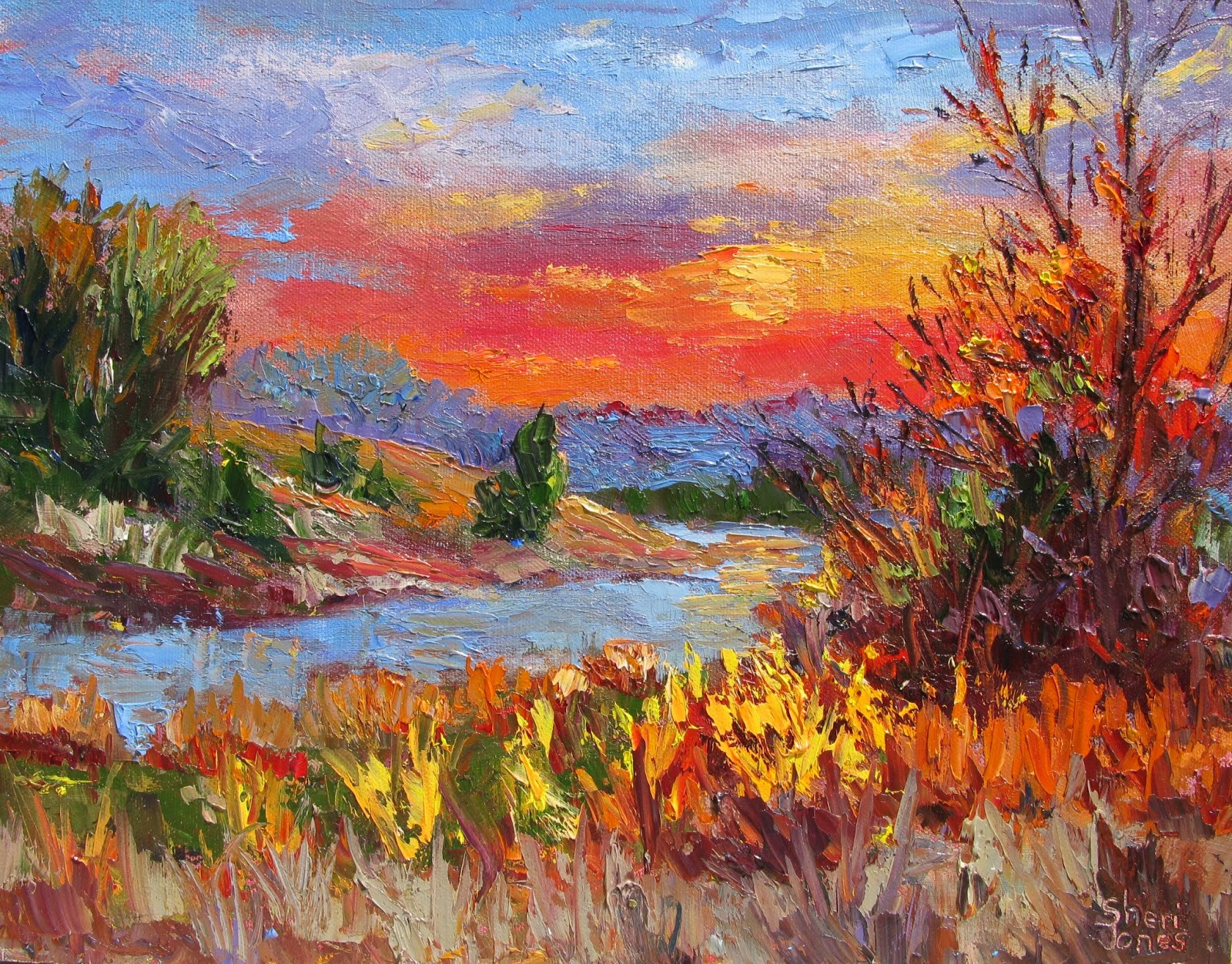 Famous Landscape Paintings
 Artists Texas Contemporary Paintings and Art Fiery Sun