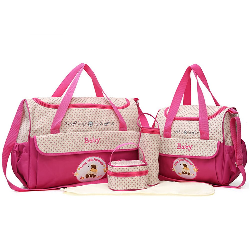 Fashion Baby Bags
 Fashion Diaper Bag Tote 5pcs Baby Nappy Bag Set Waterproof