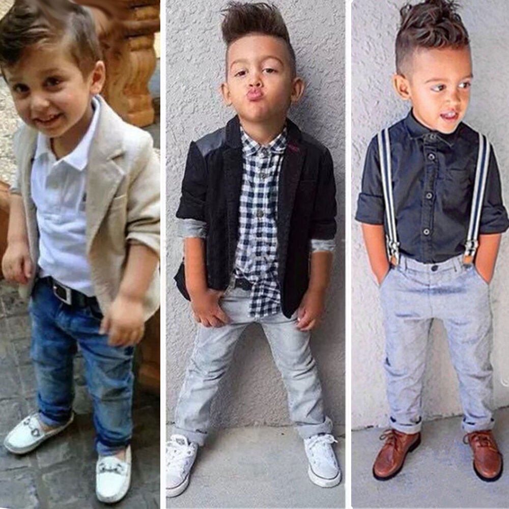 Fashion For Kids Boys
 1 8Years Kids Boys Dress Shirt Coat Pants Set Gentleman
