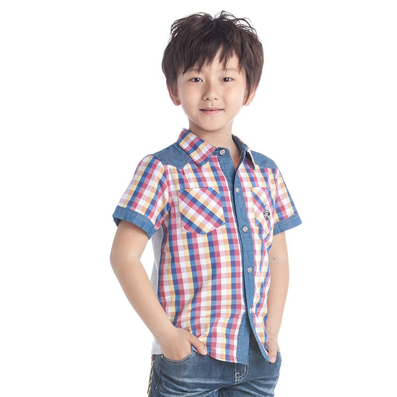 Fashion For Kids Boys
 boys dress shirt short sleeve kids lattice shirts summer