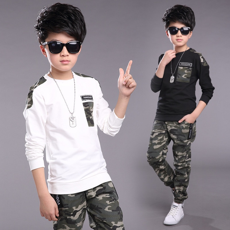 Fashion For Kids Boys
 Children Clothing Sets For Boys Camouflage Sports Suits