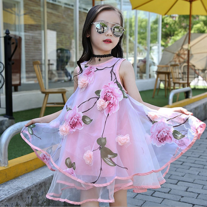 Fashion For Kids Girls
 Baby Girls dress 2017 Novelties Summer Kids party Flower