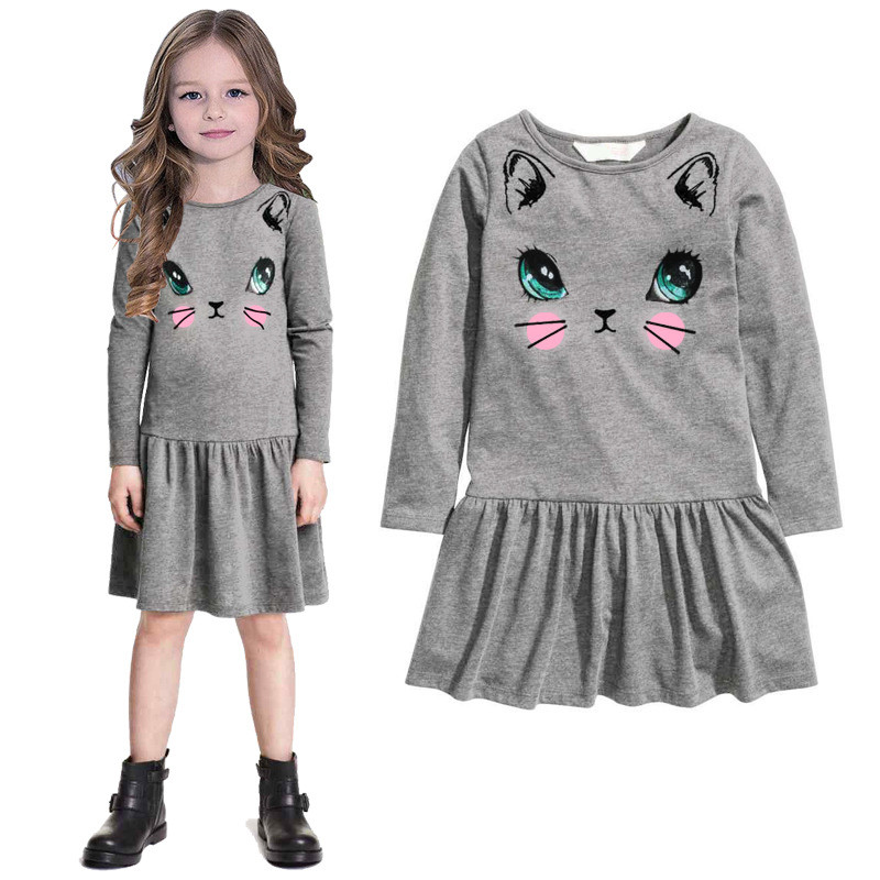 Fashion For Kids Girls
 Autumn Spring Children Clothing Girls Dress Animal Print