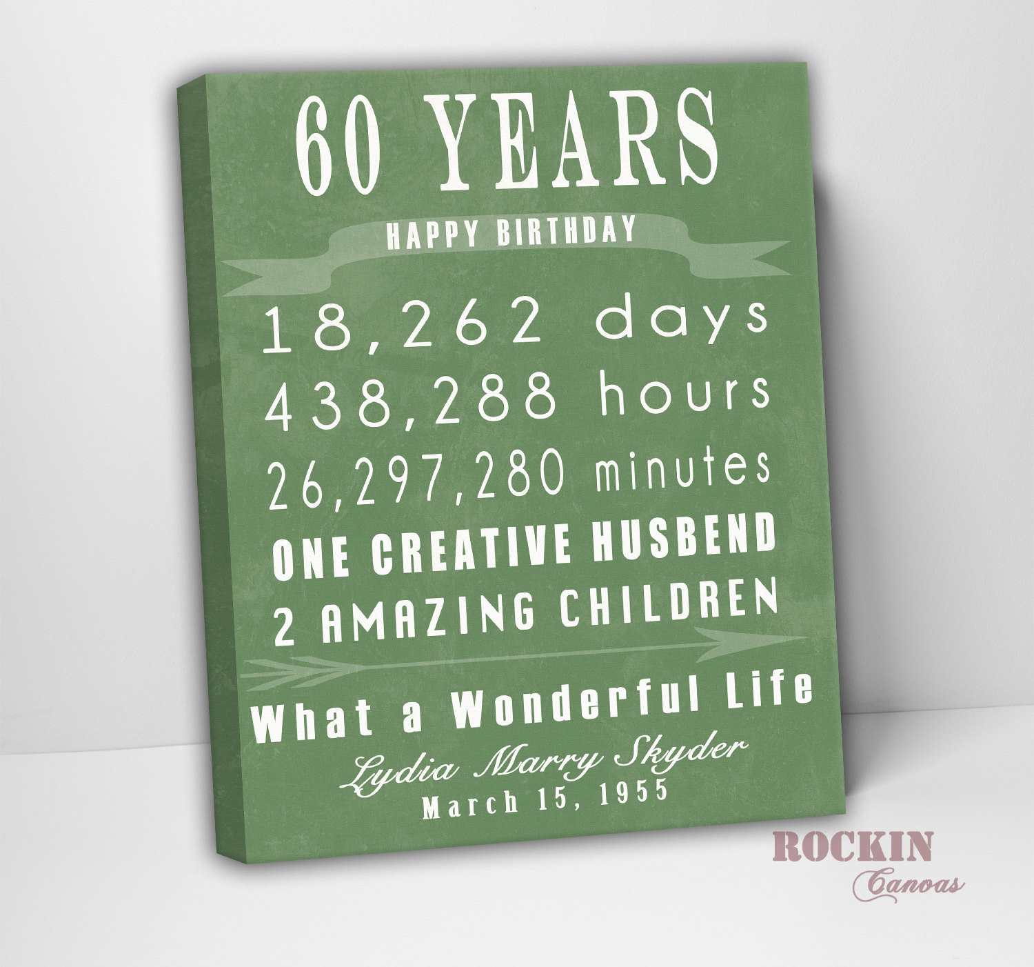 Father 60Th Birthday Gift Ideas
 60th BIRTHDAY GIFT Sign Print Personalized Art CanvasMom Dad