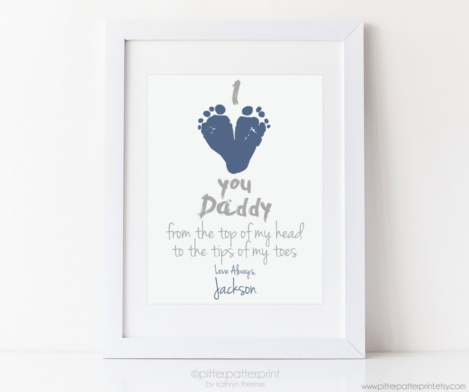 Father'S Day Gift Ideas From Baby
 New Dad Gift from Baby I Love You Daddy Footprint Art