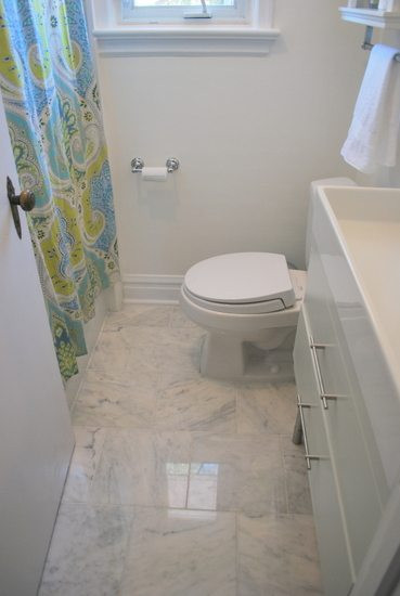 Faux Marble Tile Bathroom
 Choosing faux Carrara Marble Floor Tile for the Bathroom