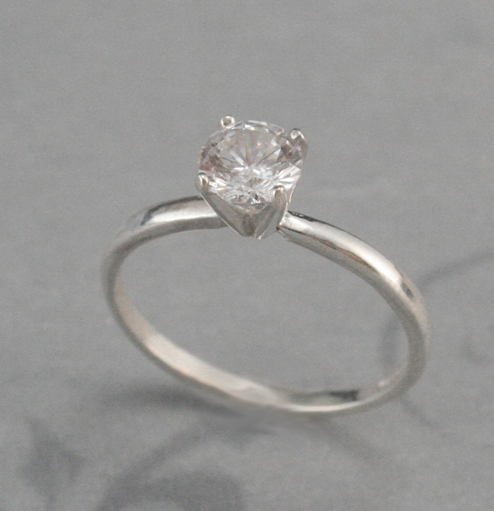 Faux Wedding Ring Sets
 Plain Jane Faux Diamond Engagement RingSilver Engagement